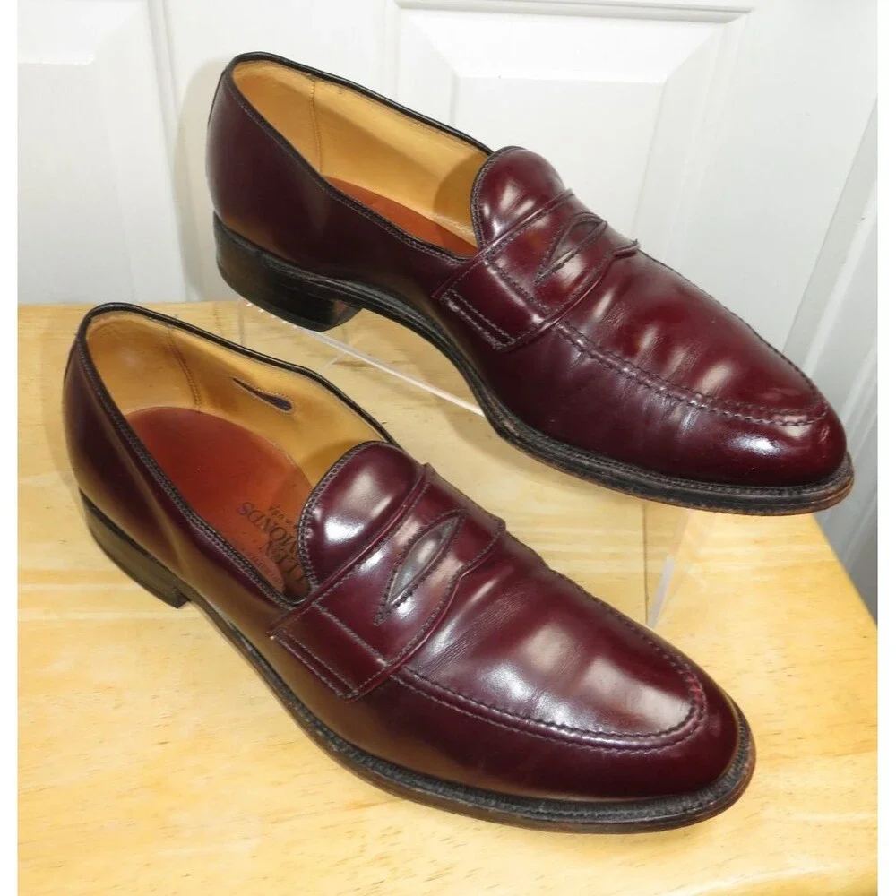 Allen Edmonds Lexington Size 9 C Burgundy Brown Men's Loafers Shoes